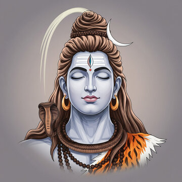 Lord Shiva portrait for festival color design banner background