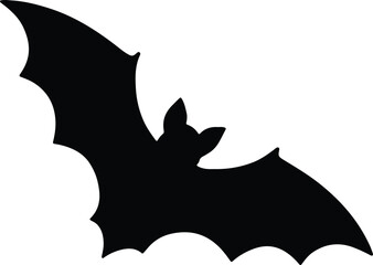 Silhouette halloween bat flying spooky nocturnal animal symbol Vector illustration