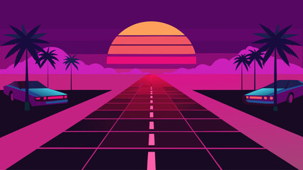 Naklejka premium sunset in the city