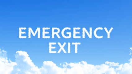 Emergency Exit Text in Puffy Cloud Style – Soft, Fluffy White Letters with Realistic Airy Texture on Transparent Background