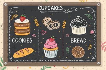 Stunning Bakery Chalkboard Menu with - Cozy and Intimate Visual Story Ideal for Marketing Projects