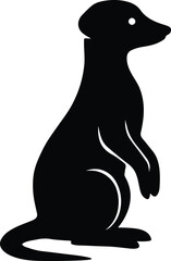 Silhouette meerkat standing upright silhouette cute animal vector illustration