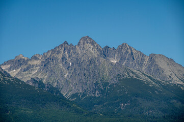 Fototapeta premium Lomnicky Peak in the High Tatras, Slovakia. Lomnicky stit is one of the highest and most visited mountain peaks in the High Tatras mountains of Slovakia.