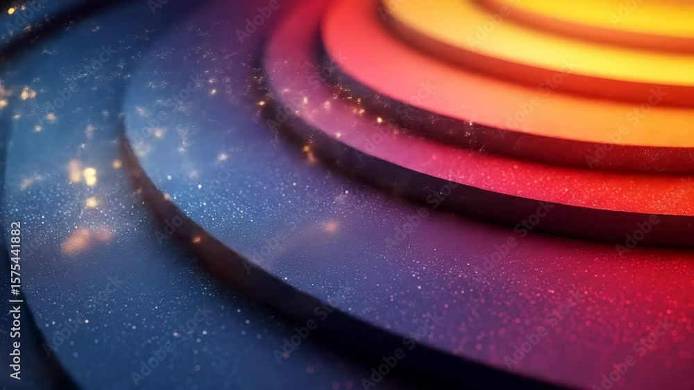 Aufkleber abstract colorful background with glowing particles, circular gradient layers, vibrant light effects