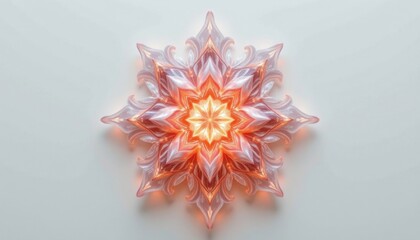 a biomorphic organ like tool in the form of a radiating starform, made from translucent bio shell, that gently pulses, isolated on pure white background, ultra high resolution, no text or branding.