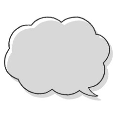  手描き風の雲型の吹き出し