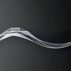 White geometric particle wave flow abstract background