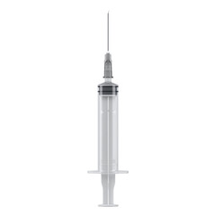 Empty medical syringe with needle