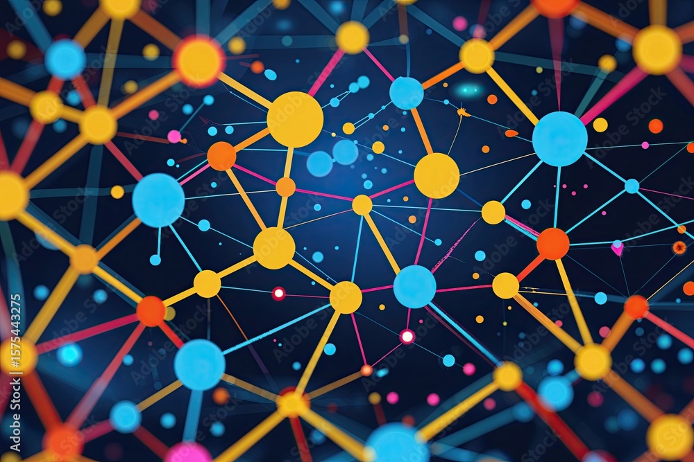 Poster dynamic technology network design featuring dots and lines for contemporary visuals