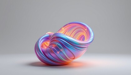 a biomorphic beacon in the form of a twisted pod, made from soft iridescent tissue, that absorbs surrounding light, isolated on pure white background, ultra high resolution, no text or branding.