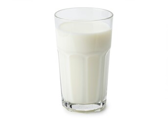 Full glass of milk isolated on white background