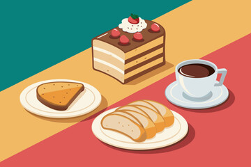 Stunning Menu with Cake Slice Bread - Warm and Inviting Visual Story Perfect for Social Media