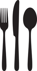 The contours of the cutlery. Spoon, knife, fork. Ready to use vector elements.