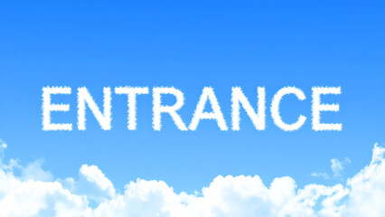 Entrance Text in Puffy Cloud Style – Soft, Fluffy White Letters with Realistic Airy Texture on Transparent Background