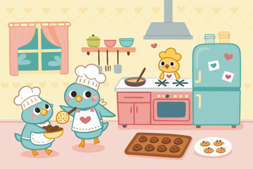 Stunning Little Birds Baking Cookies - Vibrant and Dynamic Visual Story Perfect for Corporate Commun