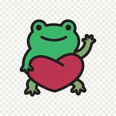 frog with heart vector illustrator design 