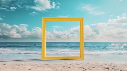 Beach frame ocean view summer vacation travel destination scenic seascape coastal paradise holiday getaway