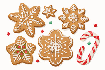 Fantastic Holiday Bakery Gingerbread Cookies Snowf - Clean and Minimalist Visual Story Great for Edi