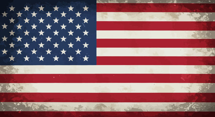 Vintage Textured American Flag Background for Patriotic Holidays and Celebrations