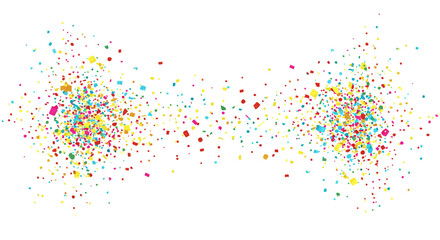 Celebratory Confetti Explosion on White Background for Festive Occasions