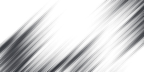 Grunge halftone gradient background. Faded grit noise texture. White and black sand wallpaper. Retro pixelated backdrop. Anime or manga style comic overlay. Vector graphic design textured template