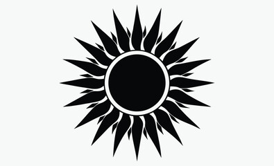 Sun icon, flat sun illustration, isolated weather element, sun vector symbol icon design, illustration isolated on white