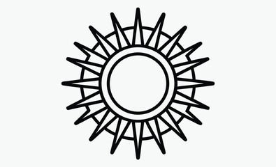 Sun icon, flat sun illustration, isolated weather element, sun vector symbol icon design, illustration isolated on white