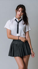 Fototapeta premium 美女, 女性, 美しい, 顔, モデル, 日本, 韓国, 中国, アジア, カフェ, ファッション, 