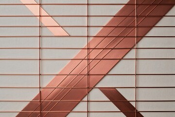 Neutral Canvas with Copper Diagonal Grid Design for Abstract Backgrounds and Asymmetrical Art