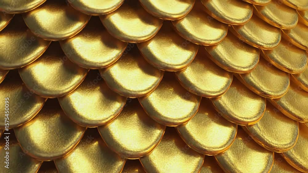 Poster golden scales shimmering with light creating textured background