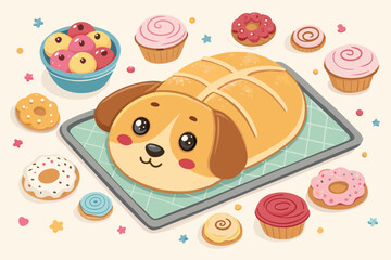 Outstanding Soft Dog Shaped Bread Tray Surround - Serene and Peaceful Visual Story Great for Adverti