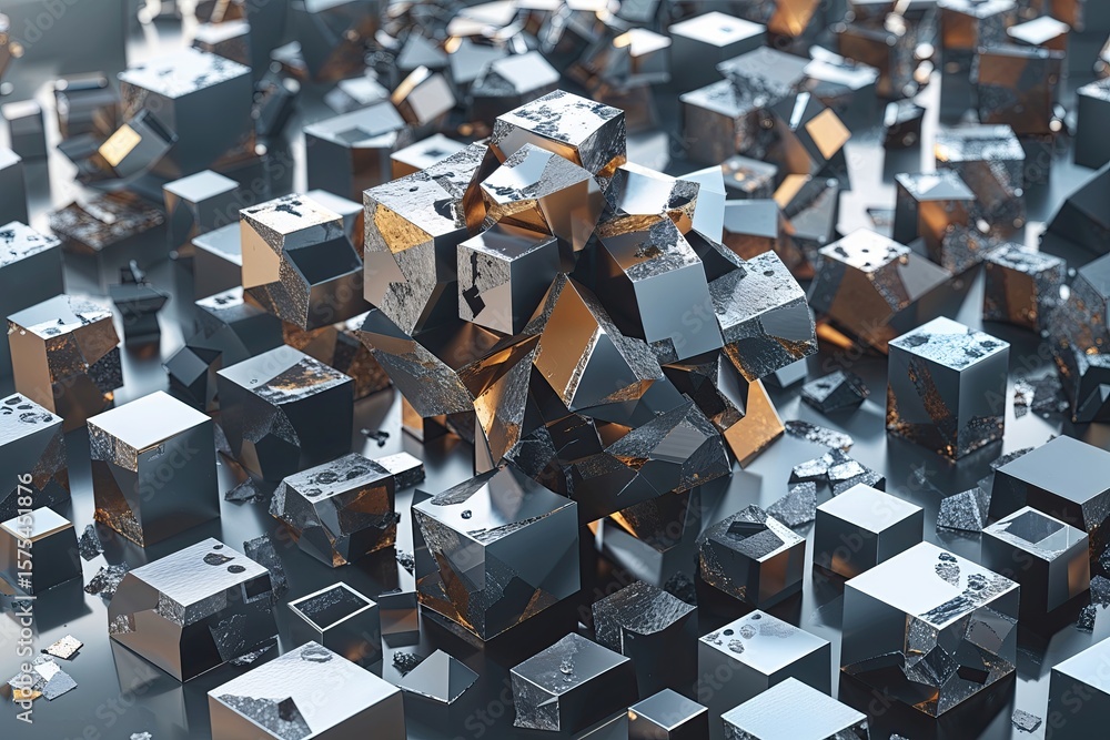 Poster three dimensional visualization of dispersed fragmented cube components