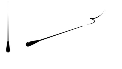 Conductor's baton , black isolated silhouette
