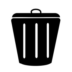Trash Can, Rubbish Bin Flat Vector Icon. Trash Can, Rubbish Bin. Flat Vector Icon illustration. Simple black symbol on white background. Trash Can, Rubbish Bin sign design template for web and mobile 