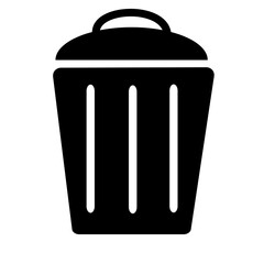 Trash Can, Rubbish Bin Flat Vector Icon. Trash Can, Rubbish Bin. Flat Vector Icon illustration. Simple black symbol on white background. Trash Can, Rubbish Bin sign design template for web and mobile 