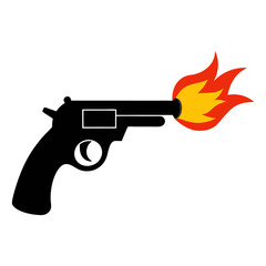 World war ii era signal flare gun silhouette for historical or military themes