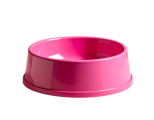Lovely pink pet feeding bowl featuring a wide stable base and a charming textured fin