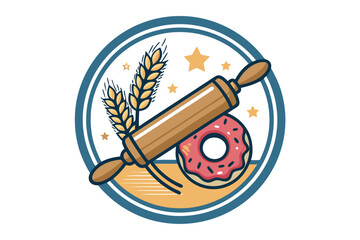 Incredible Rolling Pin Donut Wheat - Serene and Peaceful Visual Story Excellent for Print Media