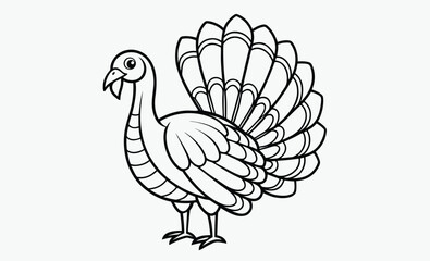 Turkey bird silhouette, Turkey cock bird poultry animal silhouette. Good use for logo, symbol, mascot, web icon, sticker, sign, or any design