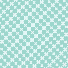 Beautiful mint blue flower seamless pattern background. Vector