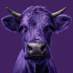 Purple Cow Fantasy: A Surreal and Playful Whimsical Farm Artistry in Vivid Colors