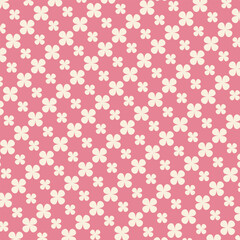 Beautiful pink flower seamless pattern background. Vector