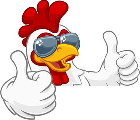 Chicken Rooster Cockerel Bird Sunglasses Cartoon