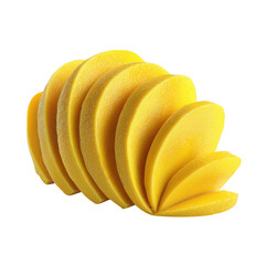Sliced mango arranged beautifully against a transparent background for culinary and food photography
