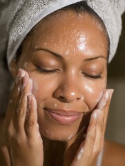 Serene Self-Care Ritual: Gentle Cleansing and Moisturizing for a Natural Glow and Healthy Complexion