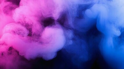 Colorful swirling smoke creating abstract shapes against black background - Powered by Adobe