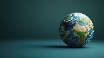 Fototapeta premium Earth globe with dark background environmental concept sustainability banner.