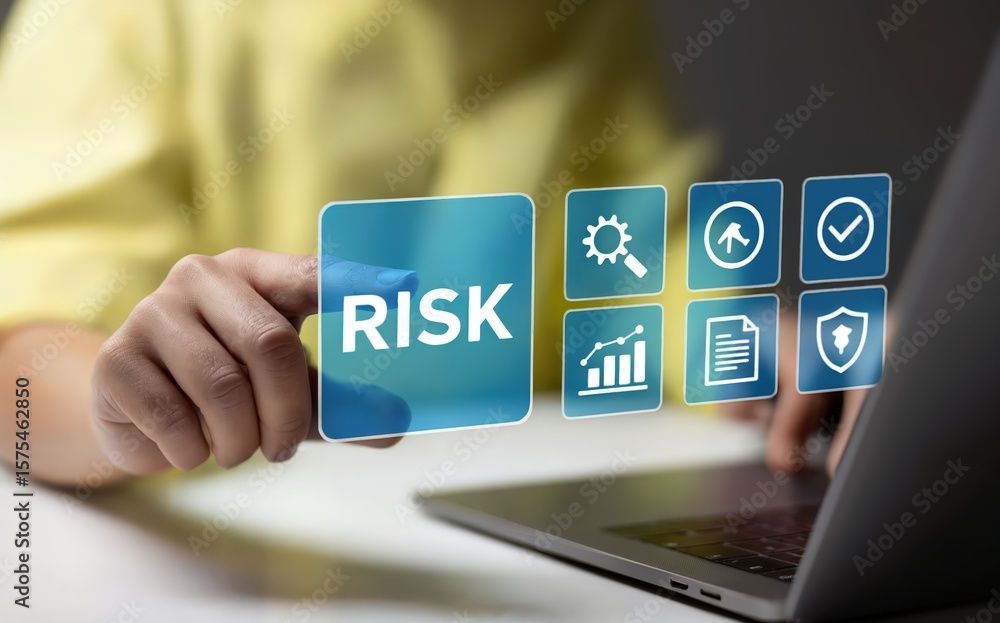 Poster managing potential risk with a digital platform and modern technology