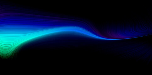Dark blue green gradient curve lines abstract background creative design illustration product backdrop website header element and album cover
