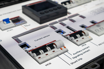 Electrical power control cabinet model, power distribution switch control panel